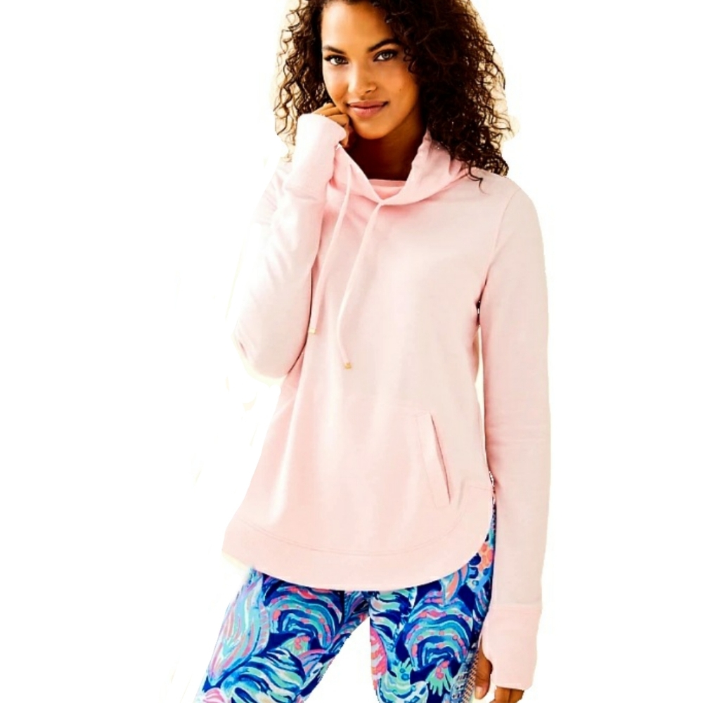 **SOLD**Lilly Pulitzer Pink Funnel Neck Pullovr - Picture 1 of 9